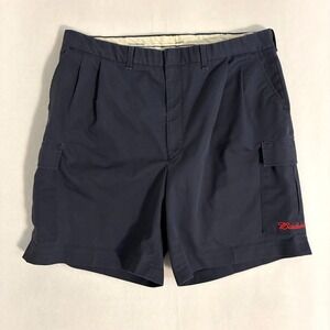 Vtg Budweiser USA Made Employee Uniform Shorts Size 40 Pleated Cargo Embroidered